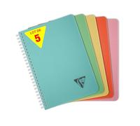 Clairefontaine 327506Cpack Lot 5 carnets Linicolor A5 180p Petits Carreaux