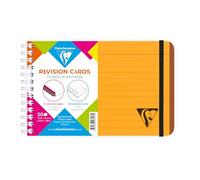 Carnet de fiches de révision Linicolor FRESH reliure intégrale 15,2x10,2 cm 50 fiches ligné 5 bandes de couleurs couverture plastique polypropyène rainuré - Orange