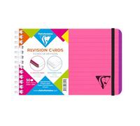 Clairefontaine 328012C Collection Linicolor Fresh Un Carnet de fiches de révision à Spirale Rose fuchsia - 15,2x10,2 cm - 100 Pages Lignées - Papier Blanc 170 g - Couverture Carte Lustrée