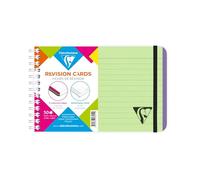 Carnet de fiches de révision Linicolor FRESH reliure intégrale 15,2x10,2 cm 50 fiches ligné 5 bandes de couleurs couverture plastique polypropyène rainuré - Vert