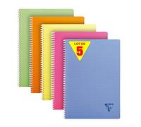 Cahier spirales Clairefontaine Linicolor - A4 21 x 29,7 cm - petits carreaux - 180 pages