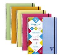 Cahier spirale Clairefontaine Proactiv'Book Linicolor Fesh 22,5 x 29,7 cm assorti aléatoire grands carreaux avec cadre en-tête-160 pages