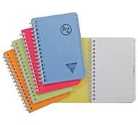 Clairefontaine 328225C Collection Linicolor Fresh Un Répertoire à Spirale - 9x14 cm - 100 Pages Petits Carreaux - Papier Blanc 90 g - Couverture Polypro Transparent - Couleur Aléatoire