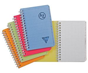 Clairefontaine 328225C Collection Linicolor Fresh Un Répertoire à Spirale - 9x14 cm - 100 Pages Petits Carreaux - Papier Blanc 90 g - Couverture Polypro Transparent - Couleur Aléatoire