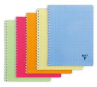 Cahier reliure intégrale Linicolor FRESH 24x32cm 100 pages grands carreaux couverture plastique polypropyène rainuré Couleur aléatoire - Assortis