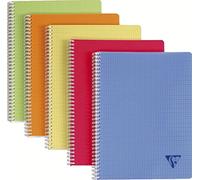Cahier reliure intégrale Linicolor FRESH 24x32cm 100 pages petits carreaux couverture plastique polypropyène rainuré Couleur aléatoire - Assortis
