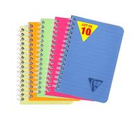 Clairefontaine 328526C Collection Linicolor Fresh Un Carnet à Spirale - 9x14 cm - 100 Pages Lignées - Papier Blanc 90 g - Couverture Polypro Transparent - Couleur Aléatoire