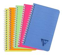 Clairefontaine 328546C Collection Linicolor Fresh Lot de 5 Carnets à Spirale - A5 14,8x21 cm - 180 Pages Lignées - Papier Blanc 90 g - Couverture Polypro Transparent - Couleurs Aléatoires