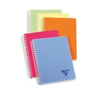 Clairefontaine 328546C Collection Linicolor Fresh Un Carnet à Spirale - A5 14,8x21 cm - 180 Pages Lignées - Papier Blanc 90 g - Couverture Polypro Transparent - Couleur Aléatoire