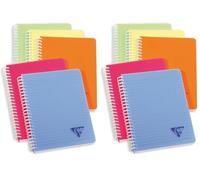 Clairefontaine 328546C Collection Linicolor Fresh Un Carnet à Spirale - A5 14,8x21 cm - 180 Pages Lignées - Papier Blanc 90 g - Couverture Polypro Transparent - Couleur Aléatoire