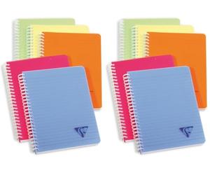Clairefontaine 328546C Collection Linicolor Fresh Un Carnet à Spirale - A5 14,8x21 cm - 180 Pages Lignées - Papier Blanc 90 g - Couverture Polypro Transparent - Couleur Aléatoire