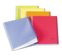 Clairefontaine 328626C Collection Linicolor Fresh Un Cahier à Spirale - A4+ 22,5x29,7 cm - 160 Pages Petits Carreaux Cadrées - Papier Blanc 90 g - Couverture Polypro Transparent - Couleur Aléatoire