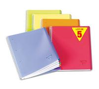 Clairefontaine 328626C - Lot 5 Cahiers Linicolor Fresh A4+ 160p PC Détach.