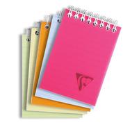 Clairefontaine 328665C Collection Linicolor Fresh Un Bloc à Spirale - A7 7,5x10,5 cm - 160 Pages Détachables Petits Carreaux - Papier Blanc 90 g - Couverture Polypro Transparent - Couleur Aléatoire