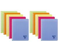 Clairefontaine 328715C Collection Linicolor Fresh Un Cahier à Spirale - 17x22 cm - 100 Pages Grands Carreaux - Papier Blanc 90 g - Couverture Polypro Transparent - Couleur Aléatoire (Lot de 2)