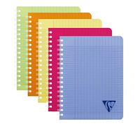 Cahier spirales Clairefontaine Linicolor A5 17 x 22 cm - grands carreaux - 100 pages