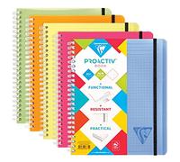 Clairefontaine 328775C Linicolor Fresh Proactiv'Book Cahier-Trieur à Spirale - A5+ 16x21 cm - 180 Pages Détachables Petits Carreaux Cadrées - Papier Blanc 90 g - Couverture Polypro - Couleur Aléatoire