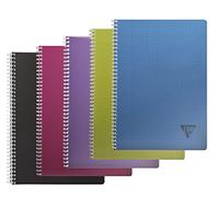 Clairefontaine Cahier à spirale Linicolor A4 21 x 29,7 cm - 90g - Grands carreaux Séyès - 180 pages