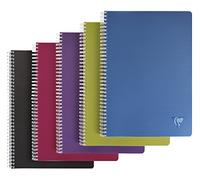 Cahier reliure intégrale Linicolor INTENSIVE A4 100 pages petits carreaux couverture plastique polypropyène rainuré Couleur aléatoire - Assortis