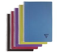 Clairefontaine 329146C Collection Linicolor Intensive Un Cahier à Spirale - A4 21x29,7 cm - 180 Pages Lignées avec Marge - Papier Blanc 90 g - Couverture Polypro Transparent - Couleur Aléatoire