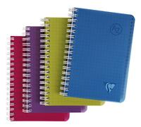 Clairefontaine 329225C Collection Linicolor Intensive Un répertoire à Spirale - 9x14 cm - 100 Pages Petits Carreaux - Papier Blanc 90 g - Couverture Polypro Transparent - Couleur Aléatoire