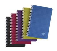 Clairefontaine 329546C Collection Linicolor Intensive Lot de 5 Carnets à Spirale - A5 14,8x21 cm - 180 Pages Petits Carreaux - Papier Blanc 90 g - Couverture Polypro - Couleurs Aléatoires Intensive