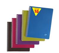 Clairefontaine 329725C Collection Linicolor Intensive Lot de 10 Cahiers à Spirale - 17x22 cm - 100 Pages Petits Carreaux - Papier Blanc 90 g - Couverture Polypro - Couleurs Aléatoires Intensive