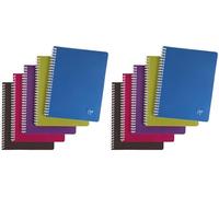 Clairefontaine 329725C Collection Linicolor Intensive Un Cahier à Spirale - 17x22 cm - 100 Pages Petits Carreaux - Papier Blanc 90 g - Couverture Polypro Transparent - Couleur Aléatoire (Lot de 2)