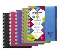 Clairefontaine 329755C Linicolor Intensive Evolutiv'Book Un Carnet à Spirale Perforé - A5+ 16x21cm - 180 Pages Petits Carreaux Cadrées - Papier Blanc 90g - Couverture Polypro Couleur Aléatoire