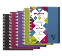 Clairefontaine 329756C Linicolor Intensive Evolutiv'Book Un Carnet à Spirale Perforé - A5+ 16x21cm - 180 Pages Détachables Lignées Cadrées - Papier 90g - Couverture Polypro - Couleur Aléatoire