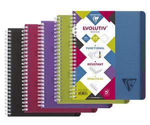 Clairefontaine 329756C Linicolor Intensive Evolutiv'Book Un Carnet à Spirale Perforé - A5+ 16x21cm - 180 Pages Détachables Lignées Cadrées - Papier 90g - Couverture Polypro - Couleur Aléatoire