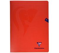Clairefontaine - Cahier piqué Mimesys - 24 x 32 cm - grands carreaux - 96 pages - rouge