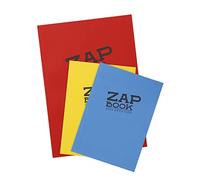 Clairefontaine 3355AMZC - Un lot de 3 carnets encollés Zap book 160 pages 100 % recy s unies blanches (1 bloc 21x29,7cm + 2 blocs 14,8x21 cm) 80g, couverture couleur aléatoire