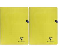 Clairefontaine 343311C Un Cahier Agrafé Mimesys Jaune - 24x32 cm - 48 Pages Grands Carreaux - Papier Blanc 90 g - Couverture Polypro (Lot de 2)