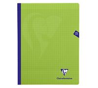 Cahier brochure cousue Mimesys 24x32cm 192 pages grands carreaux couverture polypropylène - Vert