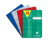 Clairefontaine 36479Cpack - Paquet de 10 cahiers de vocabulaire DIN A6, 10,5 x 14,8 cm, ligné avec 1 marge centrale, 90g, 64 pages, couleurs assorties, 1 paquet