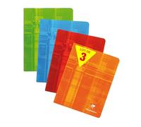 Clairefontaine 365AMZC Un lot de 3 Cahiers Agrafés - 16,5x21 cm - 72 Pages Quadrillées 10x10 mm avec Marge - Papier Blanc 90 g - Couverture Carte Pelliculée Couleurs Assorties Aléatoires