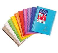 Clairefontaine 366701C Un Carnet à Spirale Koverbook - A5 14,8x21 cm - 160 Pages Lignées - Papier Blanc 90 g - Couverture Enveloppante Polypro - Couleur Aléatoire
