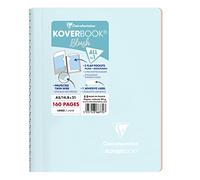 Clairefontaine 366772C Un Cahier à Spirale Koverbook Blush Bleu givré- A5 14,8x21 cm - 160 Pages Lignées - Papier Blanc 90 g - Couverture Polypro Enveloppante
