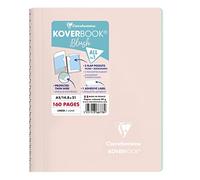 Clairefontaine 366778C Un Cahier à Spirale Koverbook Blush Rose poudré - A5 14,8x21 cm - 160 Pages Lignées - Papier Blanc 90 g - Couverture Polypro Enveloppante