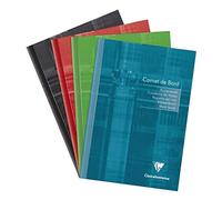 Clairefontaine 3669C Un Cahier de Bord Agrafé - A5 14,8x21 cm - 64 Pages avec Marges Détachables - Papier Registre Vert 110 g - Couverture Carte Pelliculée - Couleur Aléatoire