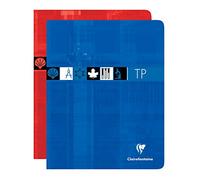 Clairefontaine 3727C Un Cahier Agrafé de Travaux Pratiques - 17x22 cm - 80 Pages Grands Carreaux 90 g et Unies 125 g - Couverture Carte Pelliculée - Couleur Aléatoire