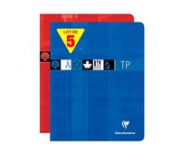 Clairefontaine 3727C - Lot 5 Cahiers TP 17x22cm 80p GC 90g + Unies 125g