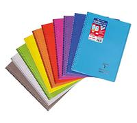 Clairefontaine 376401C Un Cahier à Spirale Koverbook - A4 21x29,7 cm - 160 Pages Grands Carreaux - Papier Blanc 90 g - Couverture Polypro Couleur Aléatoire