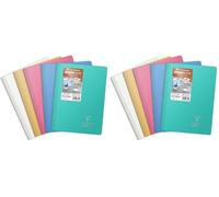 Clairefontaine 376741C Un Cahier à Spirale Koverbook Silver - A4 21x29,7 cm - 160 Pages Lignées - Papier Blanc 90 g - Couverture Polypro Opaque - Couleur Aléatoire (Lot de 2)