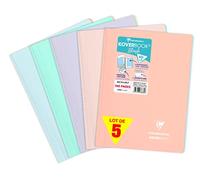 Clairefontaine 376781C Lot de 5 Cahiers à Spirale Koverbook Blush - A4 21x29,7 cm - 160 Pages Lignées - Papier Blanc 90 g - Couverture Enveloppante Polypro Opaque - Couleurs Aléatoires