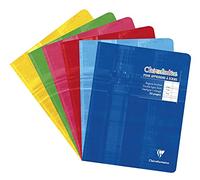 Clairefontaine Cahier piqué 17x22 cm 32 p. double ligne 3 mm interligne et marge - assortis