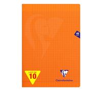 Clairefontaine 383101Cpack Un Lot de 10 Cahiers Agrafés Mimesys Orange - A4 21x29,7 cm - 48 Pages Grands Carreaux - Papier Blanc 90 g - Couvertures Polypro