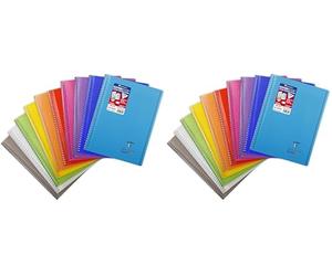 Clairefontaine 386401C Un Cahier à Spirale Koverbook - 24x32 cm - 160 Pages Grands Carreaux - Papier Blanc 90 g - Couverture Polypro Couleur Aléatoire (Lot de 2)