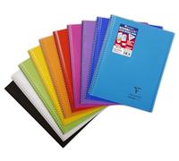 Clairefontaine 386601C Un Cahier à Spirale Koverbook - 24x32 cm - 160 Pages Petits Carreaux avec Marge - Papier Blanc 90 g - Couverture Polypro Couleur Aléatoire